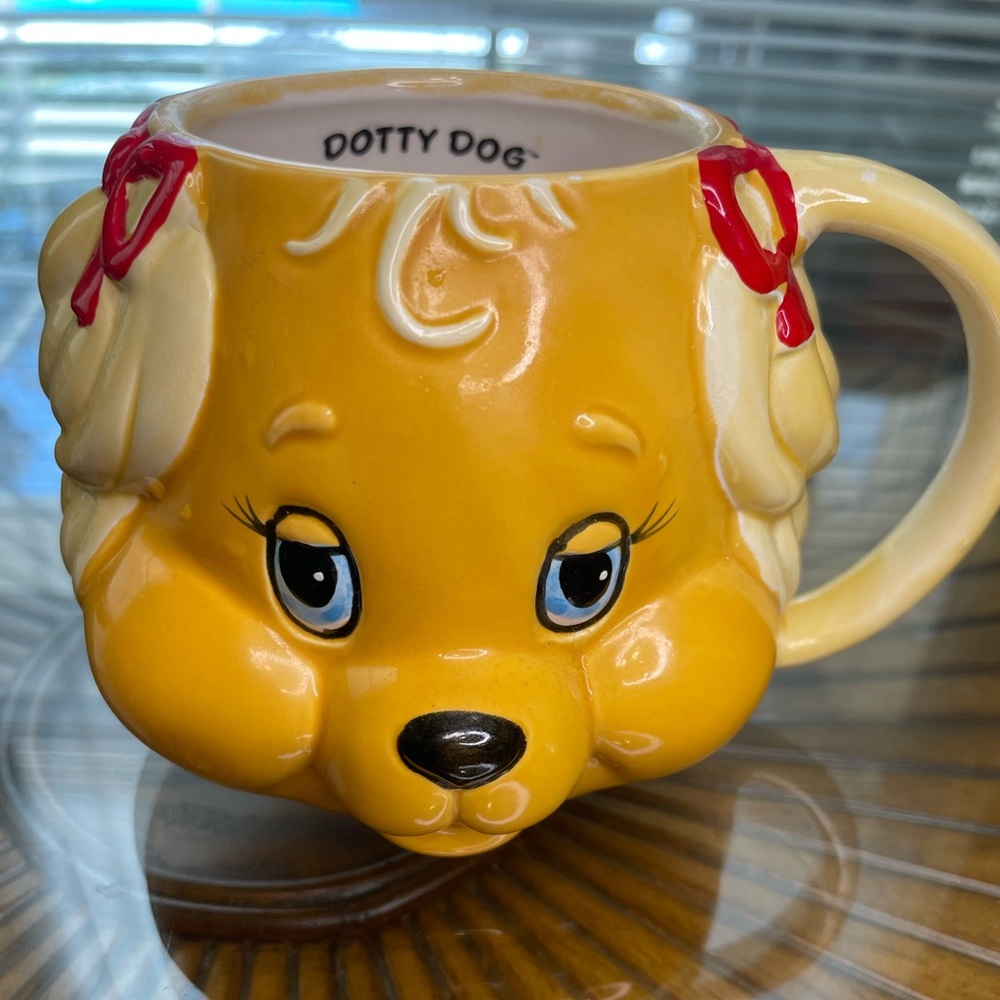 The Get Along Gang Dotty Dog 16 oz Coffee Mug Tea Cup 1984 Cartoon 3D Vintage